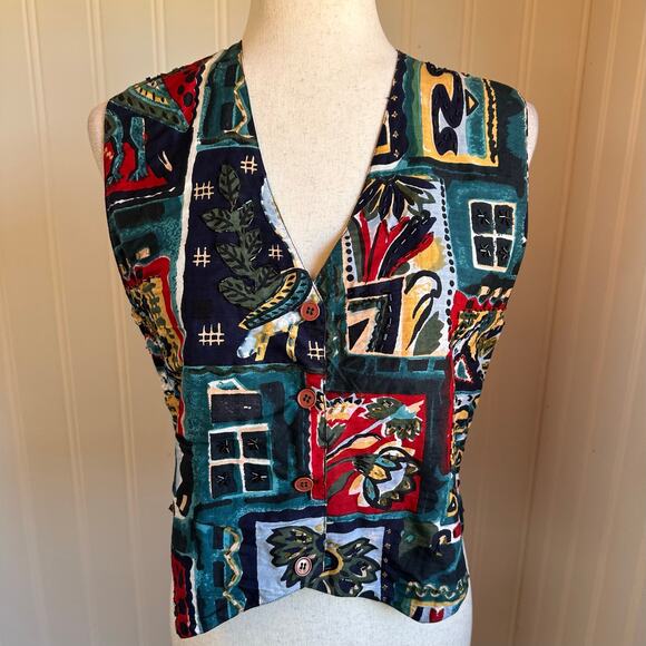 Vintage 90s Twee Beaded Vest S - Picture 3 of 7